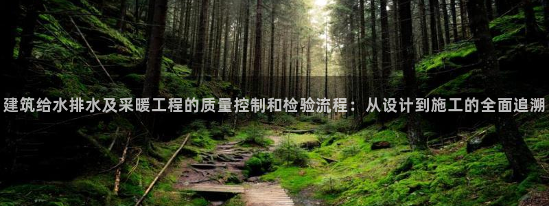 顺盈娱乐注册登录地址：建筑给水排水及采暖工程的质量控制和检验流程：从设计到施工的全面追溯